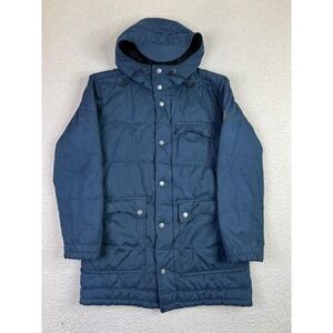 RVCA Jacket Mens Small Blue Nature X Industry Hooded Parka Quilted Winter Coat